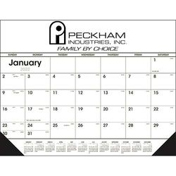 Image of Black & White Desk Pad with Vinyl Corners