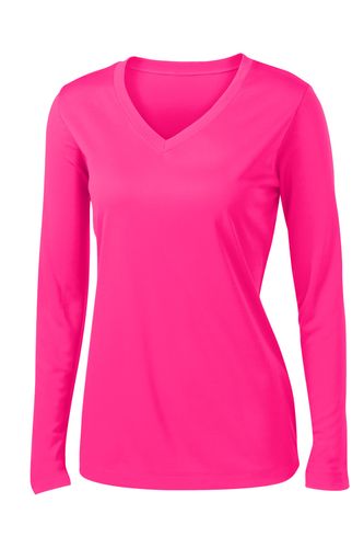 Sport-Tek Women's Long Sleeve PosiCharge Competitor V-Neck Tee. LST353LS image thumbnail