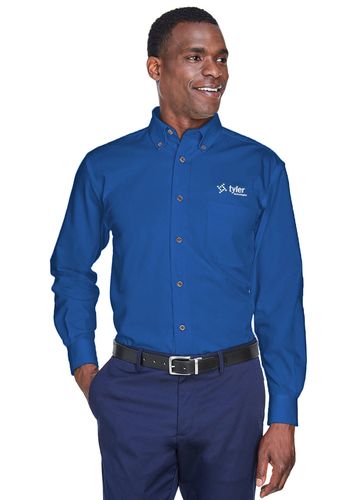 Harriton Men's Easy Blend Long-Sleeve Twill - Tall image thumbnail