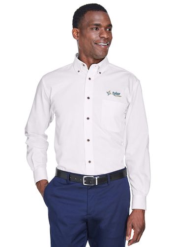 Harriton Men's Easy Blend Long-Sleeve Twill - Tall image thumbnail
