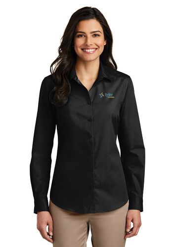 Port Authority Ladies Long Sleeve Poplin Shirt image thumbnail