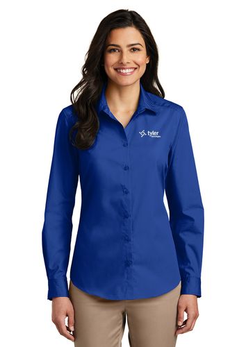 Port Authority Ladies Long Sleeve Poplin Shirt image thumbnail