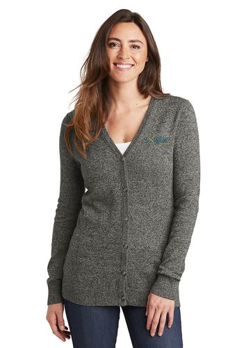 Port Authority® Ladies Marled Cardigan Sweater image thumbnail