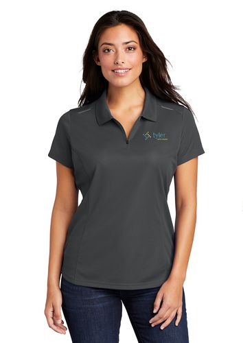 Port Authority Ladies Pinpoint Mesh Zip Polo image thumbnail