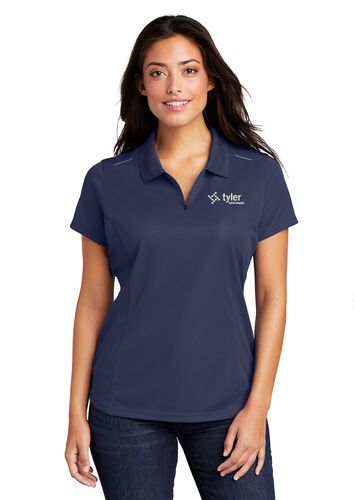 Port Authority Ladies Pinpoint Mesh Zip Polo image thumbnail