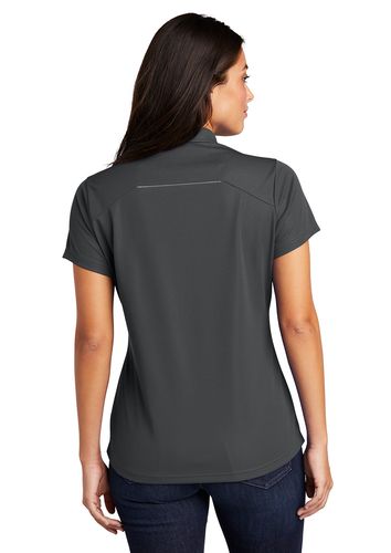 Port Authority Ladies Pinpoint Mesh Zip Polo image thumbnail