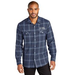 Image of Port Authority Long Sleeve Ombre Plaid Shirt