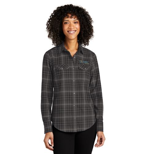 Port Authority Women's Long Sleeve Ombre Plaid Shirt image thumbnail