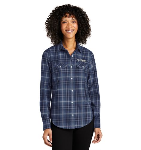 Port Authority Women's Long Sleeve Ombre Plaid Shirt image thumbnail