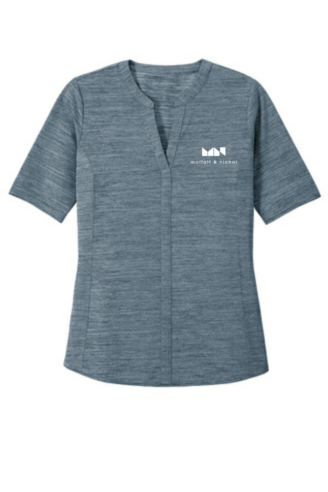 Ladies Stretch Heather Open Neck Top primary image