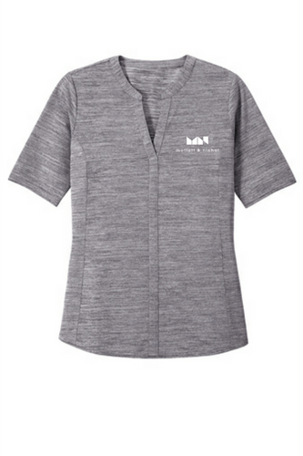 Ladies Stretch Heather Open Neck Top image thumbnail