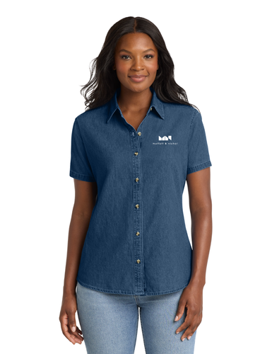 Women’s Short Sleeve Denim Shirt image thumbnail