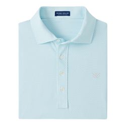 Image of Peter Millar Men's White/Blue Geo Performance Polo