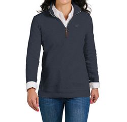 Image of Ladies' Navy Heather Quarter Zip Pullover