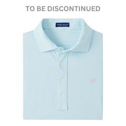 Image of Peter Millar Men's White/Blue Geo Performance Polo