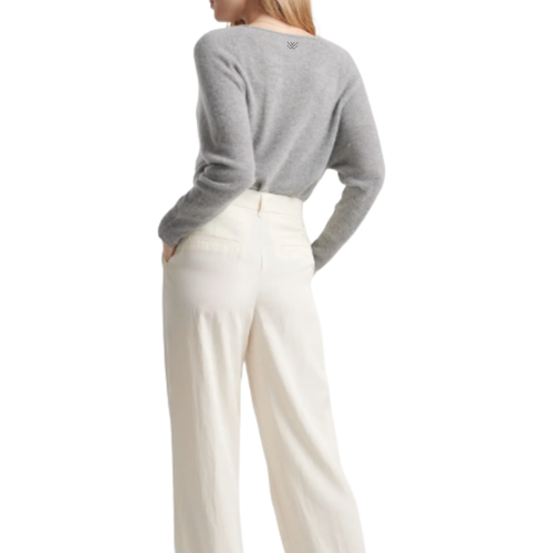Quince Ladies' Grey Cashmere Boatneck Sweater image thumbnail