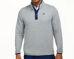 Image of Holderness & Bourne Men's Grey/Navy Quarter Snap Pullover