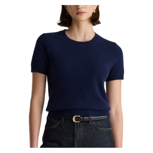 Quince Ladies' Navy Cashmere Tee image thumbnail