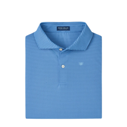 Image of Peter Millar Men's Blue Ponte Performance Polo