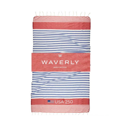 Image of Navy/Red USA Turkish Towel