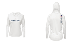 Image of Ladies' White USA Solar Hoodie