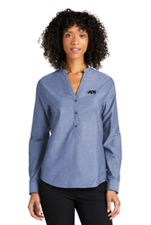 Image of Port Authority Women's Long Sleeve Chambray Easy Care Shirt