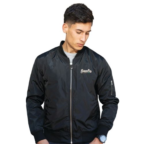 Unisex Custom Golden Goods Bomber Jacket - BLACK image thumbnail