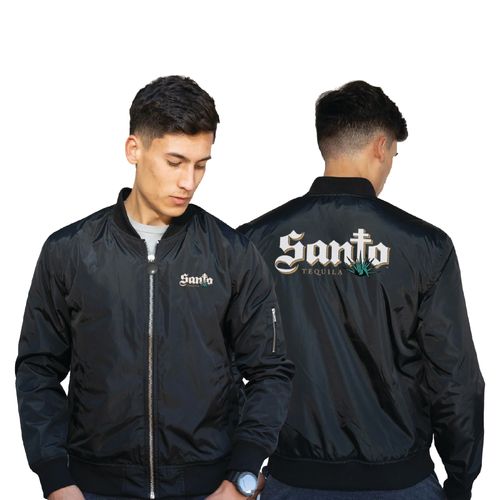 Unisex Custom Golden Goods Bomber Jacket - BLACK image thumbnail