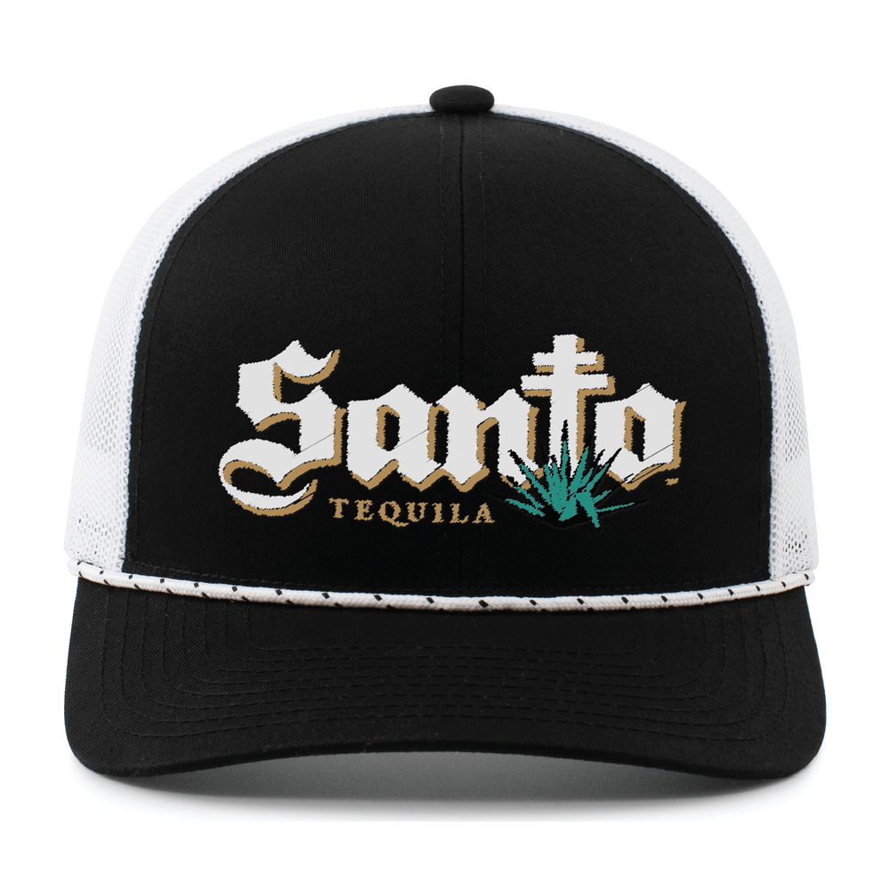 Pacific Headwear Trucker Snapback Braid Cap - BLACK/WHITE primary image