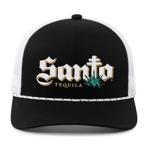Pacific Headwear Trucker Snapback Braid Cap - BLACK/WHITE image thumbnail