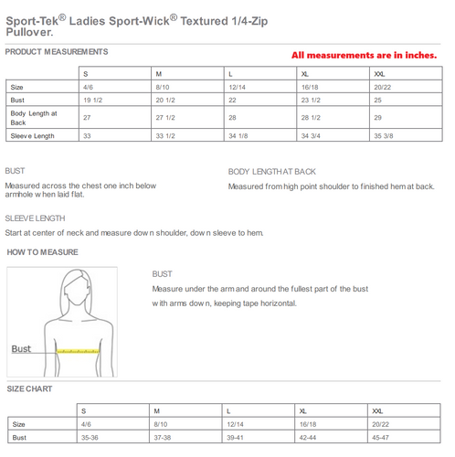 Women's Sport-Tek® Sport-Wick® Textured 1/4-Zip Pullover - ABC Fitness image thumbnail