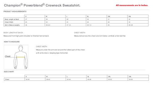 Unisex Champion® Powerblend® Crewneck Sweatshirt - ABC Fitness image thumbnail