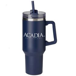 Image of Navy Thirst Quencher Double-Wall Stainless-Steel Tumbler With Handle - 40 Oz.