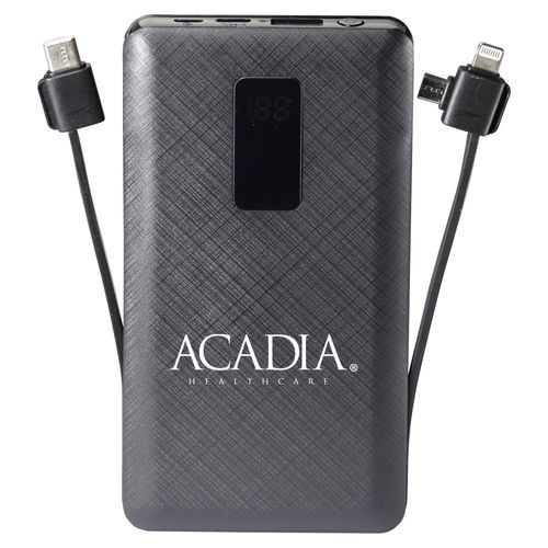 10,000-mAh 3-in-1 Power Bank with Built-In Charging Cables image thumbnail