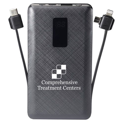 10,000-mAh 3-in-1 Power Bank with Built-In Charging Cables image thumbnail