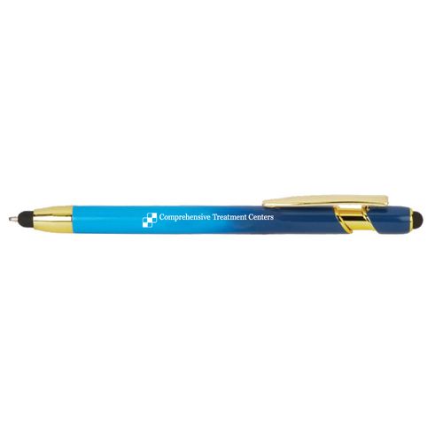 Blue Ombré Dual-Stylus Metal Pen image thumbnail