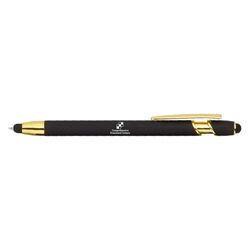 Image of Black/Gold Dual-Stylus Soft-Touch Metal Pen