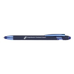 Image of Navy/Blue Dual-Stylus Soft-Touch Metal Pen