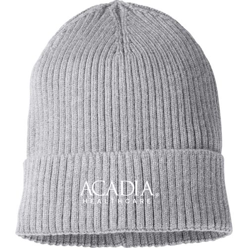 Gray Ultra-Soft Premium Classic Cuffed Ribbed Knit Beanie - Embroidery image thumbnail