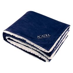 Image of Microfleece Sherpa Throw Blanket - Embroidery