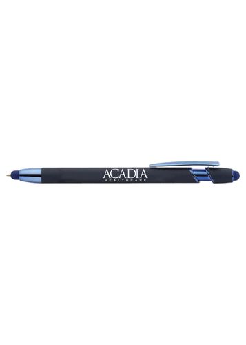 Navy/Blue Dual-Stylus Soft-Touch Metal Pen image thumbnail