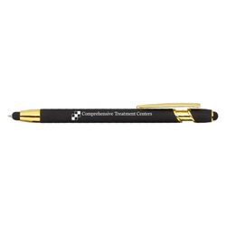 Image of Black/Gold Dual-Stylus Soft-Touch Metal Pen