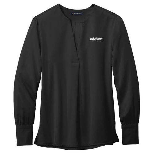 Brooks Brothers Women’s Open-Neck Satin Blouse image thumbnail