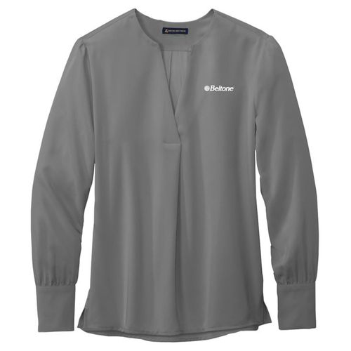 Brooks Brothers Women’s Open-Neck Satin Blouse image thumbnail