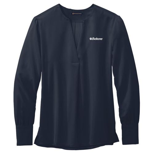 Brooks Brothers Women’s Open-Neck Satin Blouse image thumbnail