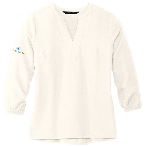 ZB1S415 Mercer+Mettle Women's Stretch Crepe 3/4-Sleeve Blouse image thumbnail