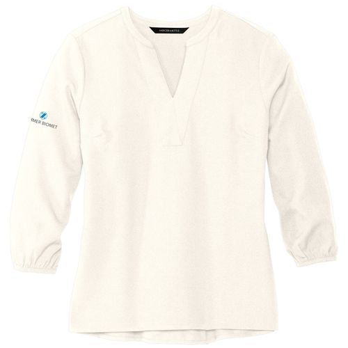 ZB1S415 Mercer+Mettle Women's Stretch Crepe 3/4-Sleeve Blouse image thumbnail
