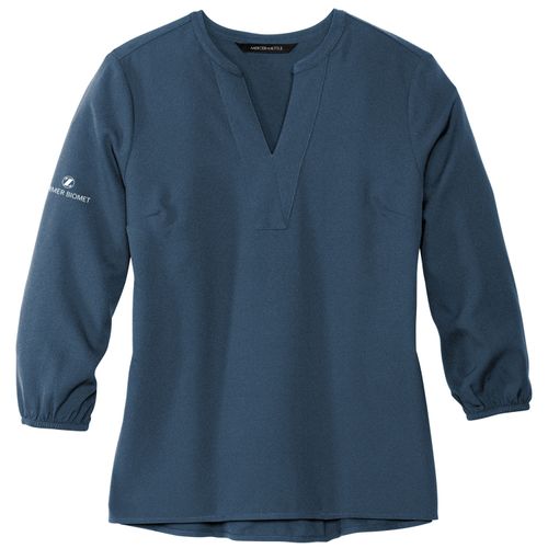 ZB1S415 Mercer+Mettle Women's Stretch Crepe 3/4-Sleeve Blouse image thumbnail