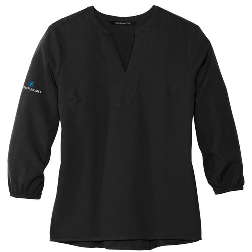 ZB1S415 Mercer+Mettle Women's Stretch Crepe 3/4-Sleeve Blouse image thumbnail