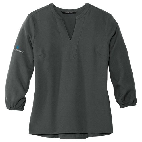 ZB1S415 Mercer+Mettle Women's Stretch Crepe 3/4-Sleeve Blouse image thumbnail